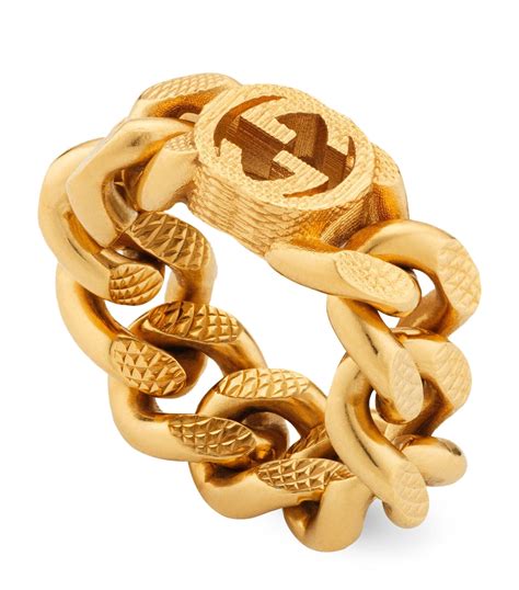 Gucci Interlocking gourmette chain ring 